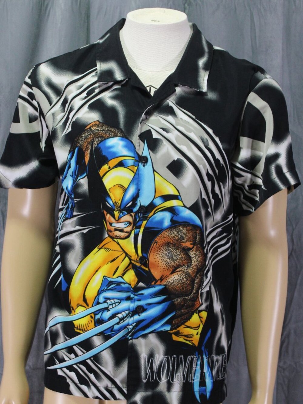 Vintage Marvel Shirt - Wolverine Button Down Short Sleeve - Men's Medium